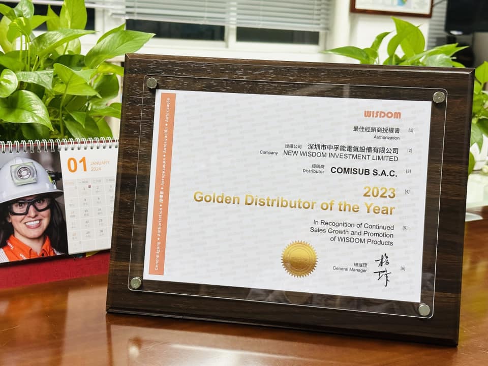 Comisub distribuidor oficial de Wisdom golden distributor of the year 2023 golden distributor of the year 2023